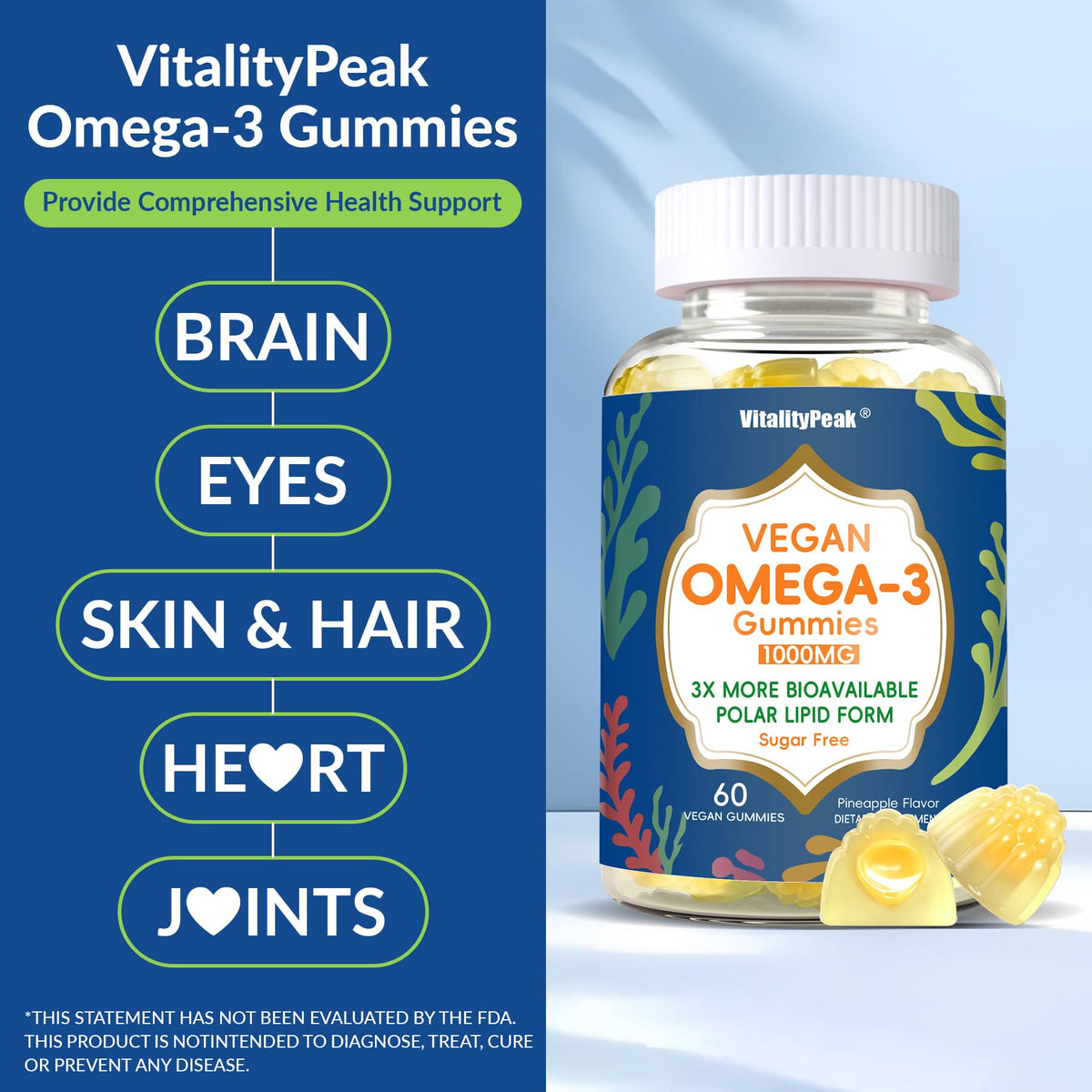Détail des gélules Omega 3 Végétales VitalityPeak