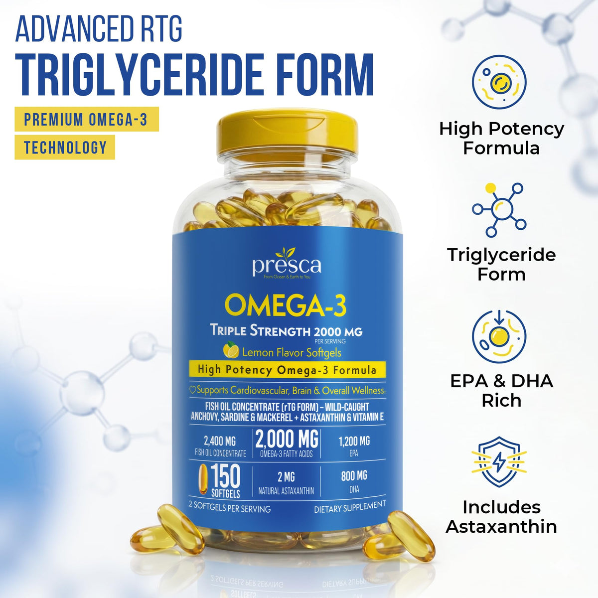 Détail des gélules Presca Omega 3