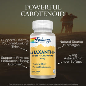 Détail des gélules SOLARAY Astaxanthin 4mg