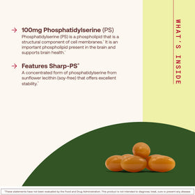Détail des gélules souples Jarrow Formulas PS100 Phosphatidylserine