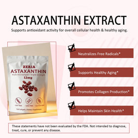 Détail des gélules souples Zeria Astaxanthin 12 mg