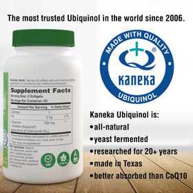 Détail des gélules Ubiquinol 100 mg de Health Thru Nutrition