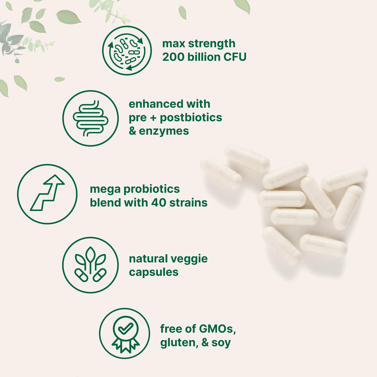 Détail des gélules végétales Micro Ingredients en vue de près