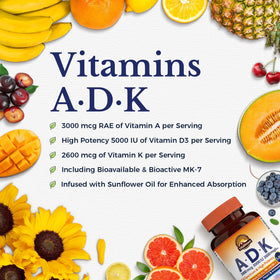 Détail des gélules Vitalitown Vitamine ADK
