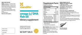 Détail des gélules Xtendlife Omega-3 DHA sur une surface blanche