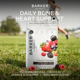 Détail des gommes D3 K2 Barker Wellness, saveur baies mélangées