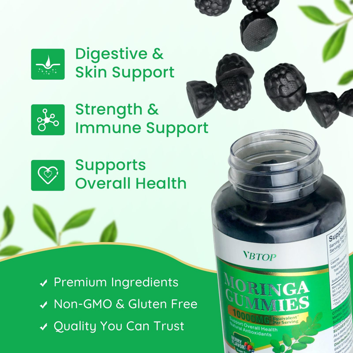 Détail des gommes de Moringa, couleur et texture