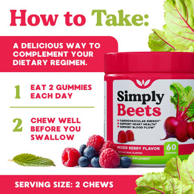 Détail des gommes Simply Beets Gummy de Betterave