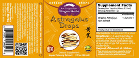 Détail des gouttes de racine d'Astragale Dragon Herbs