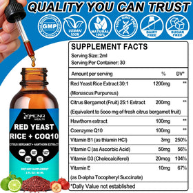 Détail des gouttes liquidiennes de riz rouge AMENQ hHEALTH
