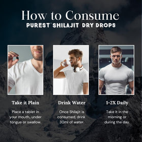 Détail des gouttes sèches de shilajit
