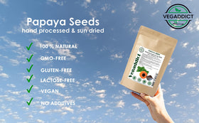 Détail des graines de papaye séchées au soleil Vegaddict