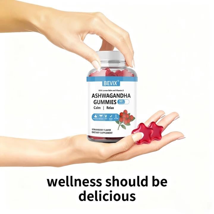 Détail des gummies Ashwagandha BEVIX avec la liste des ingrédients