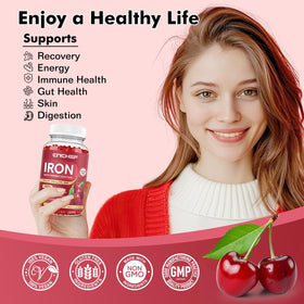 Détail des gummies au fer CNCHEF avec cerise