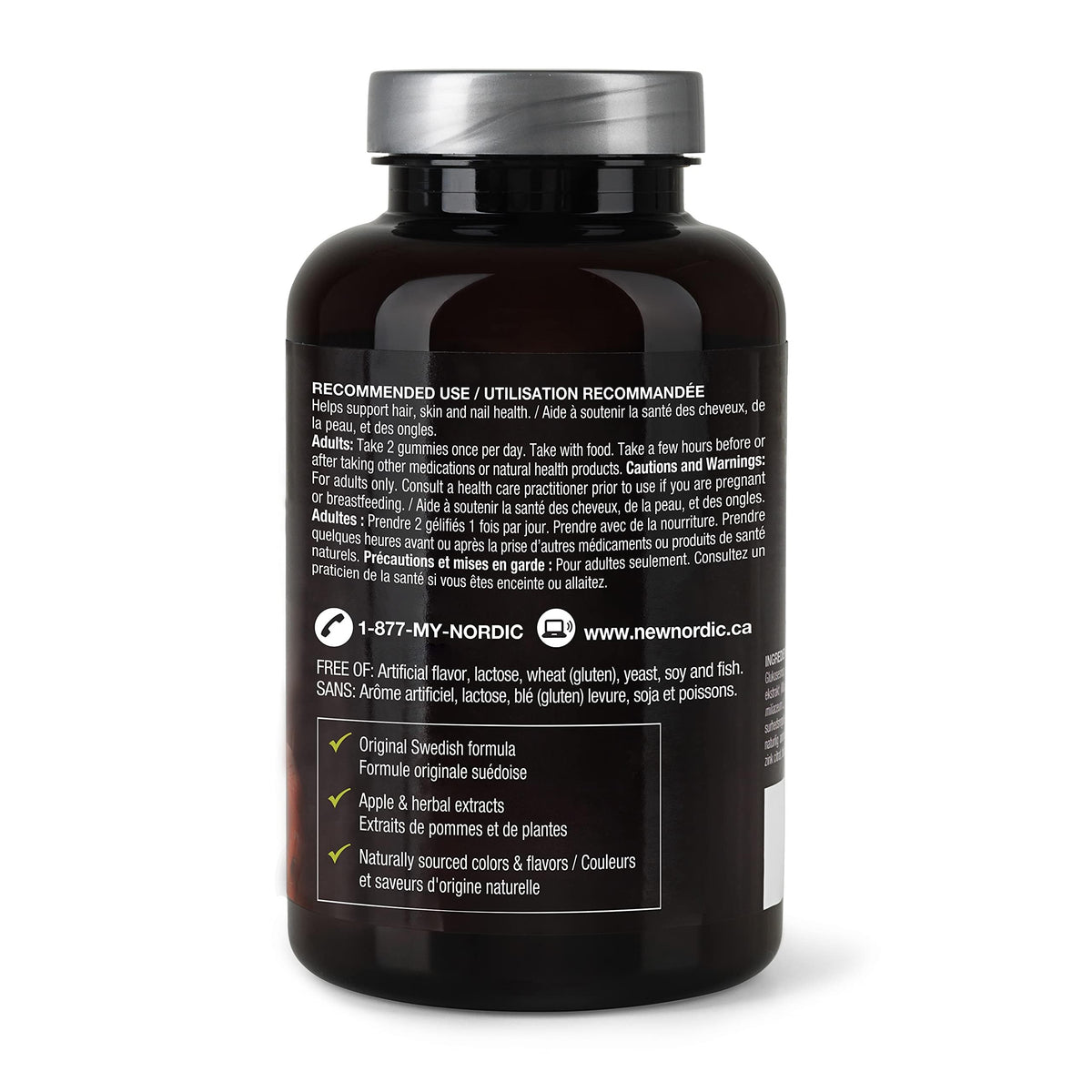 Détail des gummies Biotin Cheveux saveur pomme NEW NORDIC