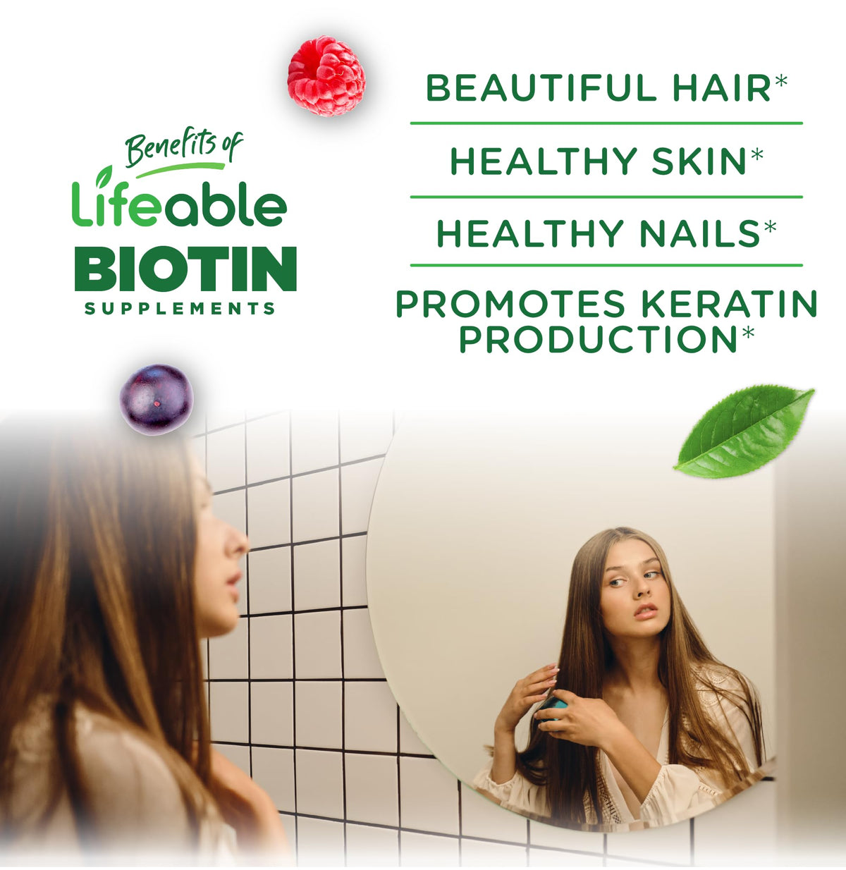 Détail des gummies Biotine Lifeable avec texture