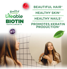 Détail des gummies Biotine Lifeable avec texture