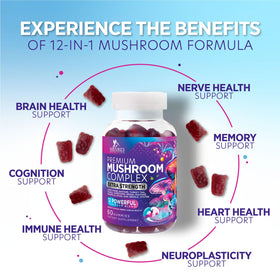 Détail des gummies champignons Nature's Nutrition