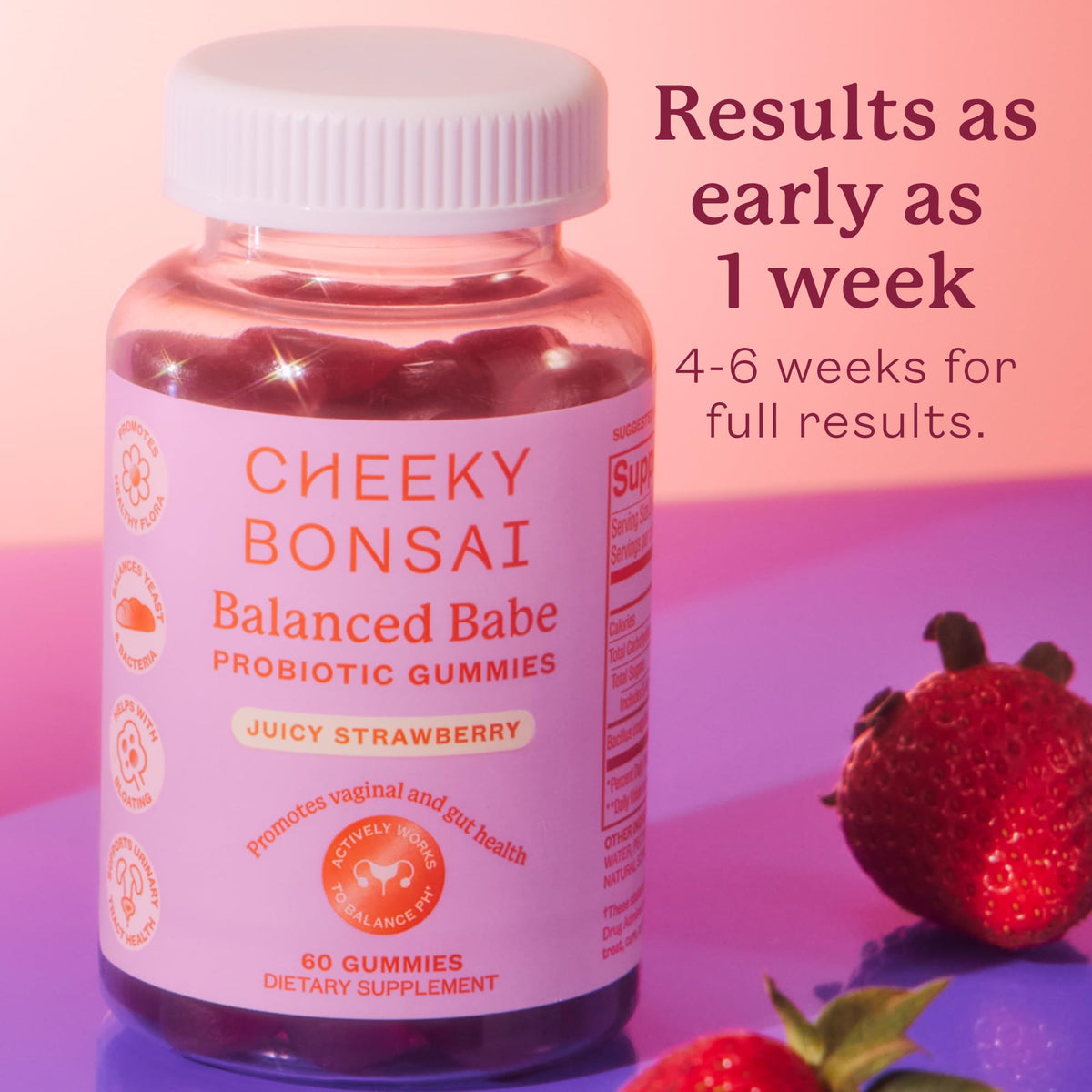 Détail des gummies Cheeky Bonsai avec étiquette