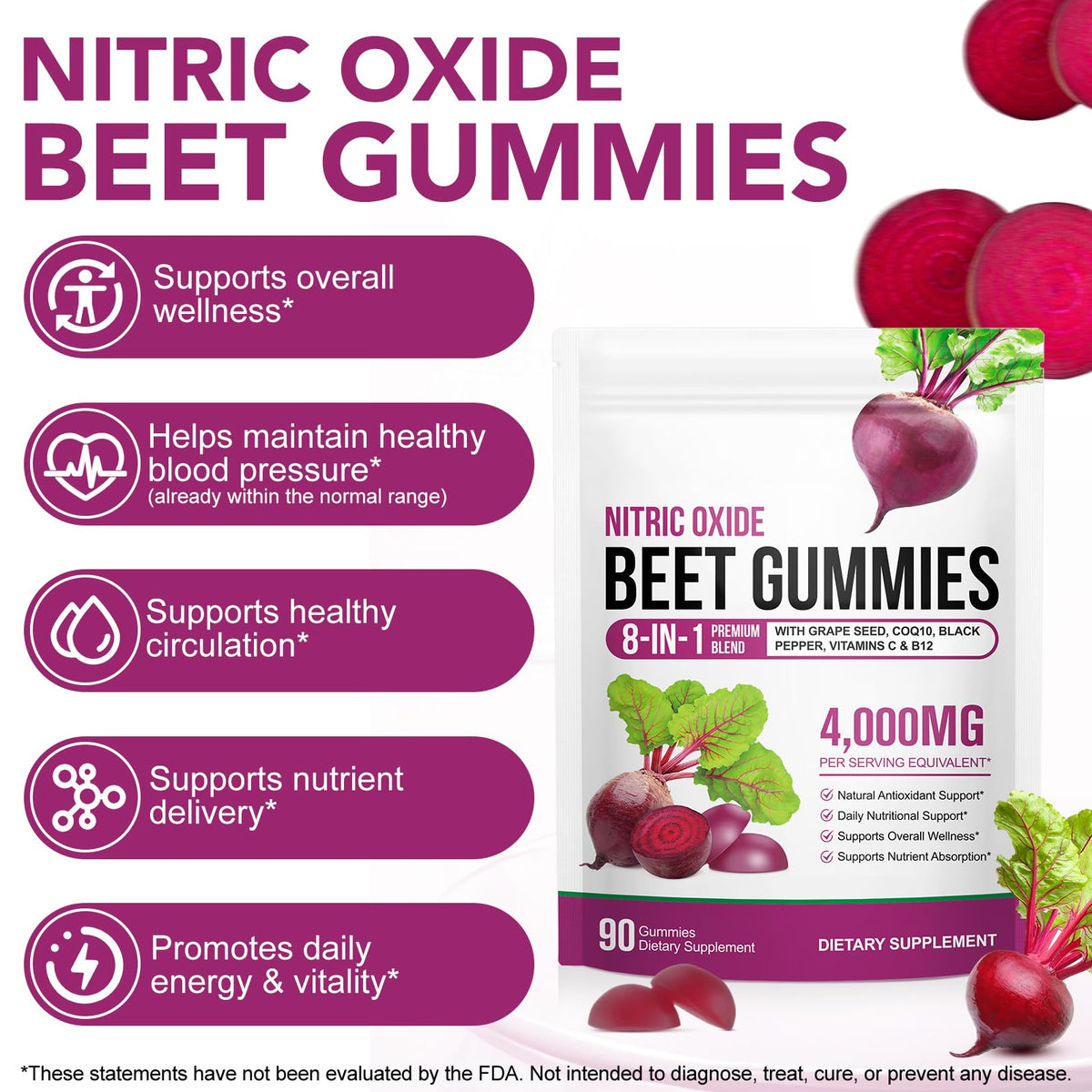 Détail des gummies de betterave avec couleur mélangée aux baies