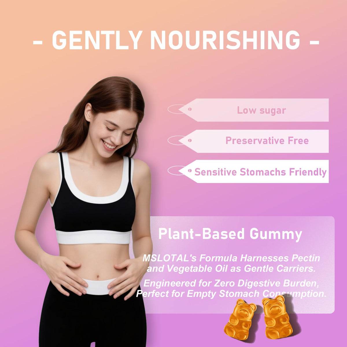 Détail des gummies de calcium avec vitamine D3 et B12