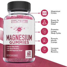 Détail des gummies de citrate de magnésium Atlantis Nutrition