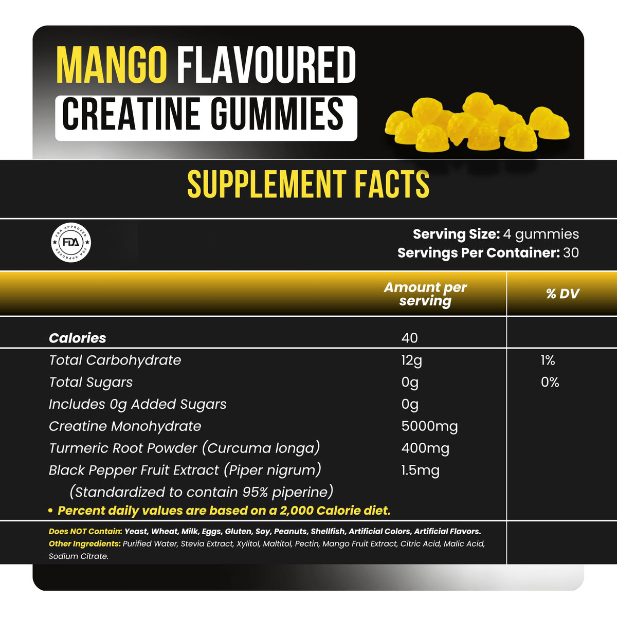 Détail des gummies de créatine aura HK avec racine de curcuma