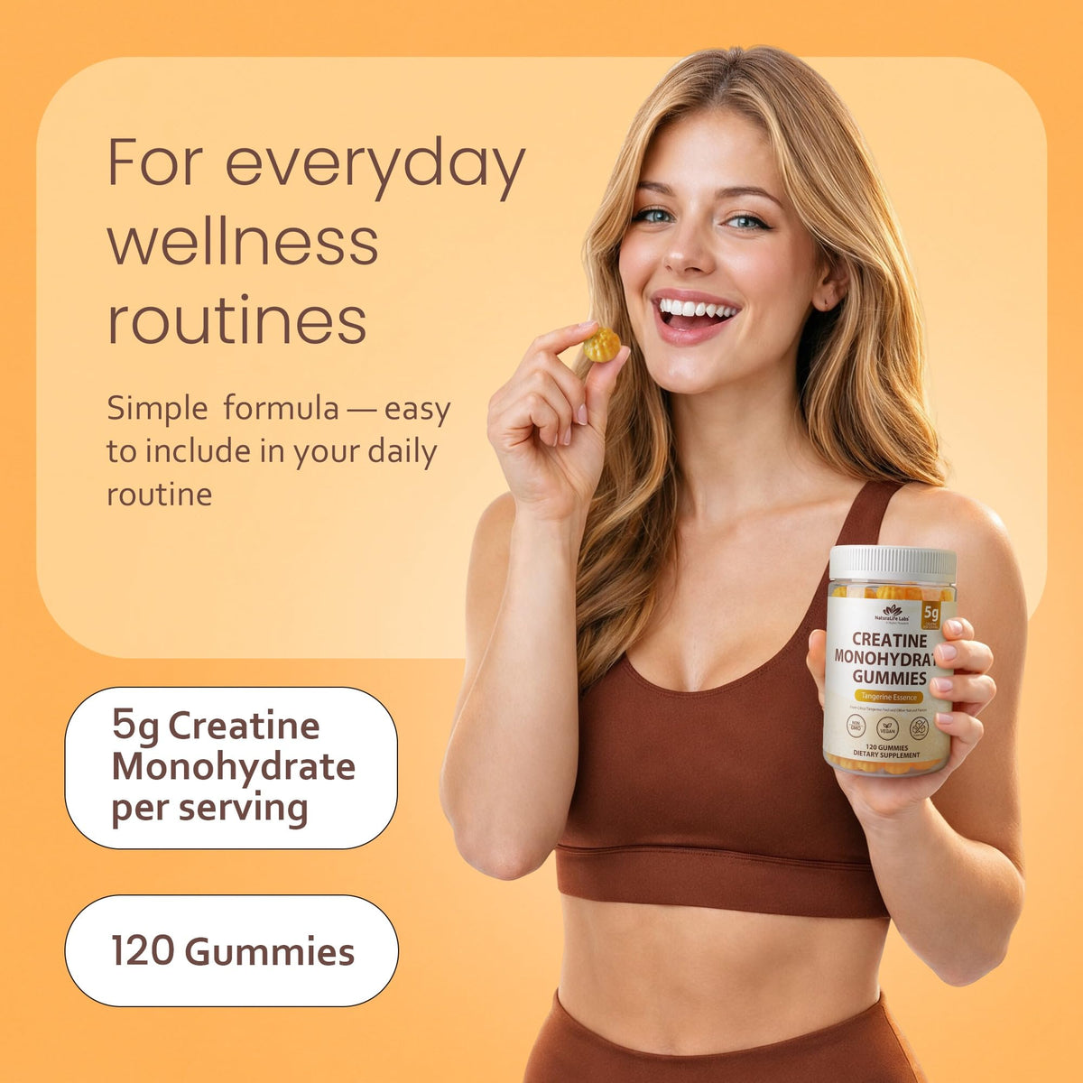 Détail des gummies de créatine monohydrate NaturaLife Labs