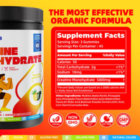 Détail des gummies de créatine ON GREENVITA NUTRITION montrant la texture