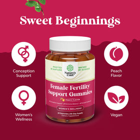 Détail des gummies de fertilité Natures Craft montrant leur texture