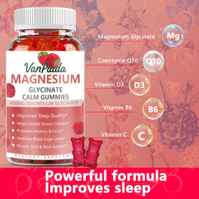 Détail des gummies de Glycinate de Magnésium Van Paida