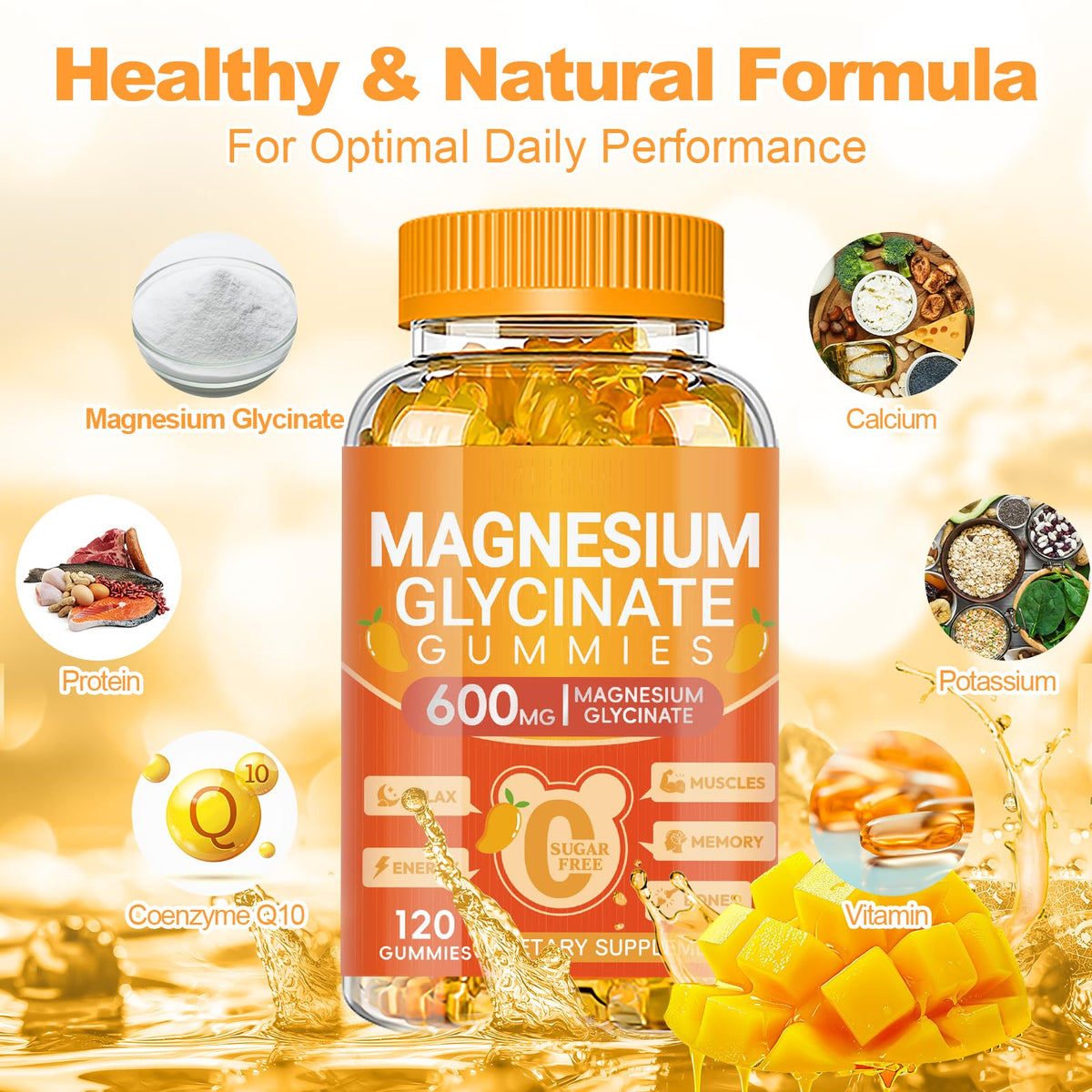Détail des gummies de magnésium glycinate Cytona