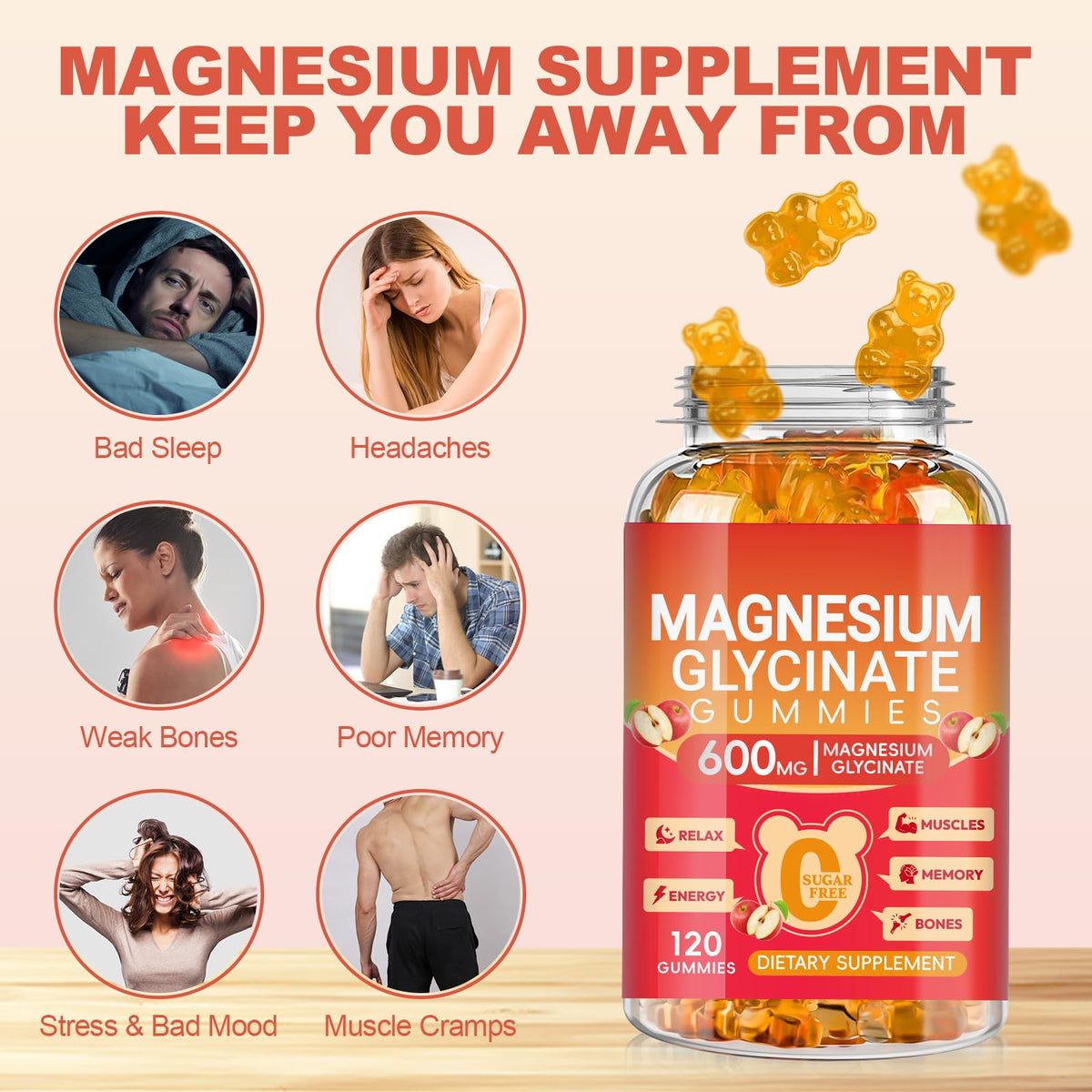 Détail des gummies de magnésium glycinate Cytona 600mg