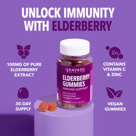 Détail des gummies de sureau HAVASU NUTRITION
