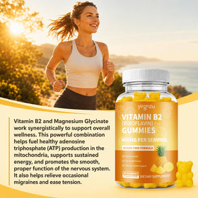 Détail des gummies de Vitamine B2 yirgnzu avec texture visible