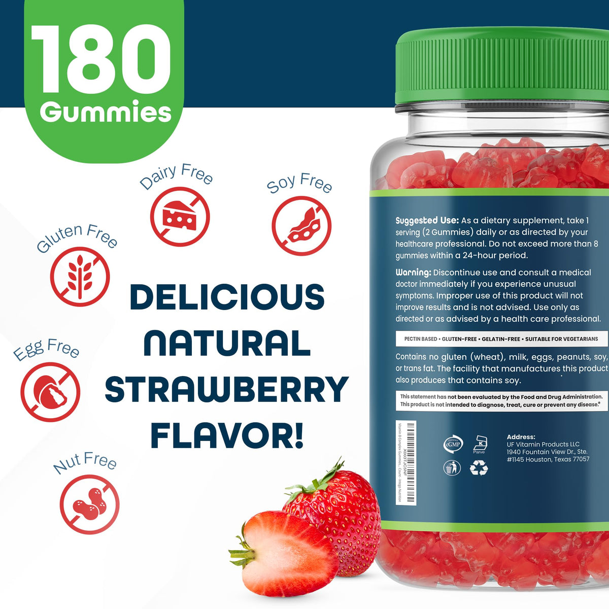 Détail des gummies de vitamines B Complexe INTEGO NUTRITION, couleur et texture