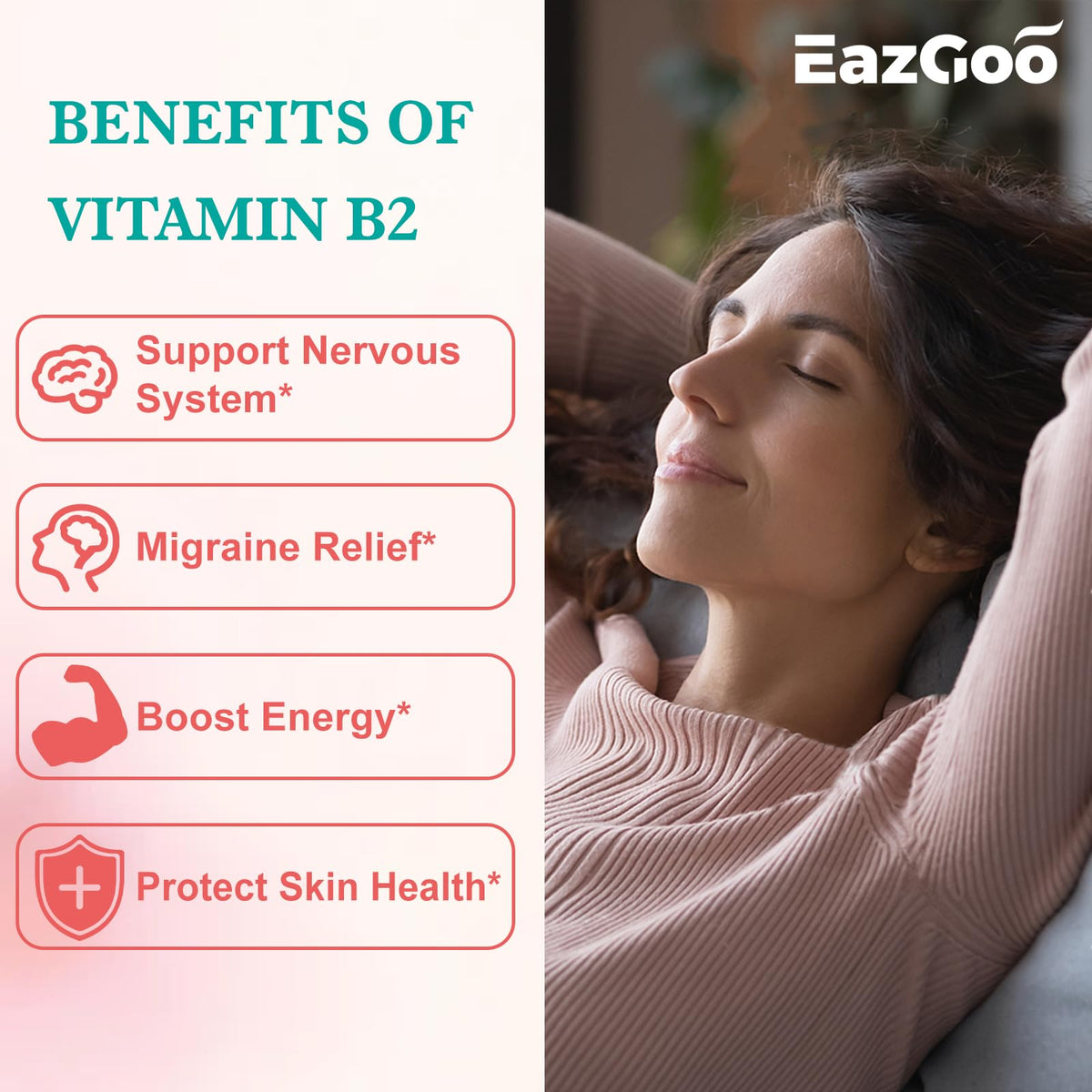 Détail des gummies EAZGOO de Vitamine B2 400mg, texture et couleur