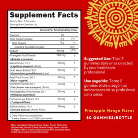 Détail des gummies Encinta Herbal avec ingrédients naturels