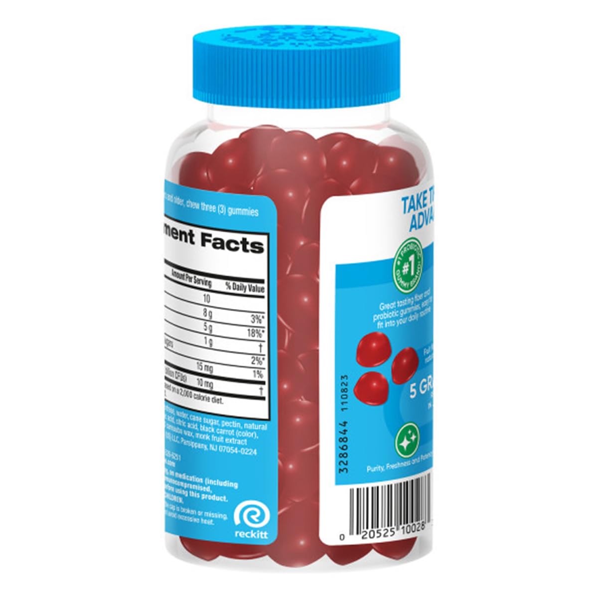 Détail des Gummies Fibres Prébiotiques daily Advantage avec texture visible