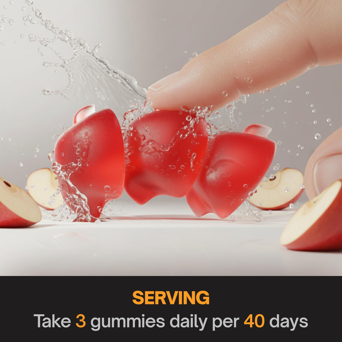 Détail des gummies FitVitality avec leur couleur verte