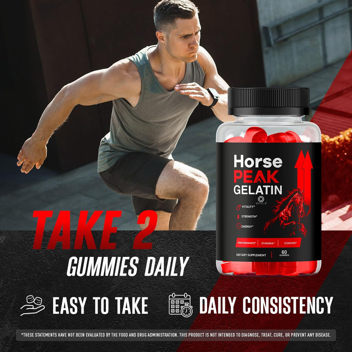 Détail des gummies Gelée de Cheval Peak OVICIA