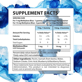 Détail des gummies Holistic MD Methylene Blue 7mg 14mg