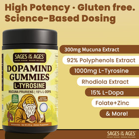 Détail des Gummies L-Tyrosine Sages Of The Ages