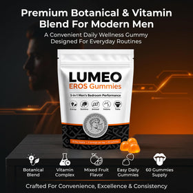 Détail des gummies Lumeo Eros, texture douce et couleur fruitée