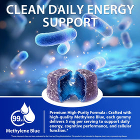Détail des gummies Methylene Blue montrant la texture