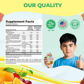 Détail des gummies multivitamines halal GREEN FIELD NUTRITIONS