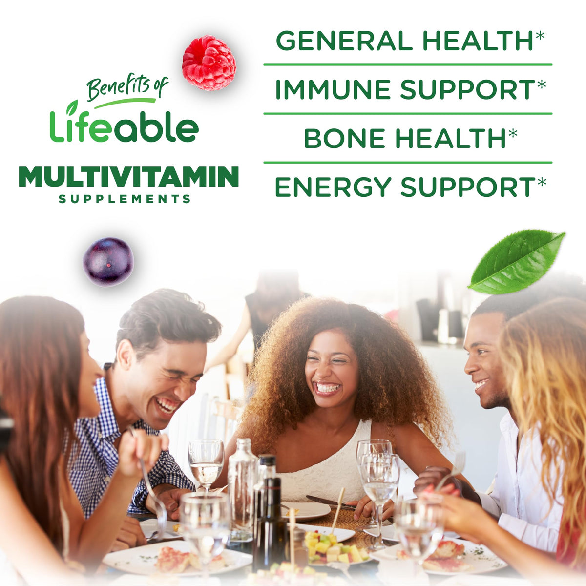Détail des gummies multivitamines Lifeable avec fer et vitamines