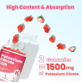 Détail des Gummies Potassium Zetelixia fraise
