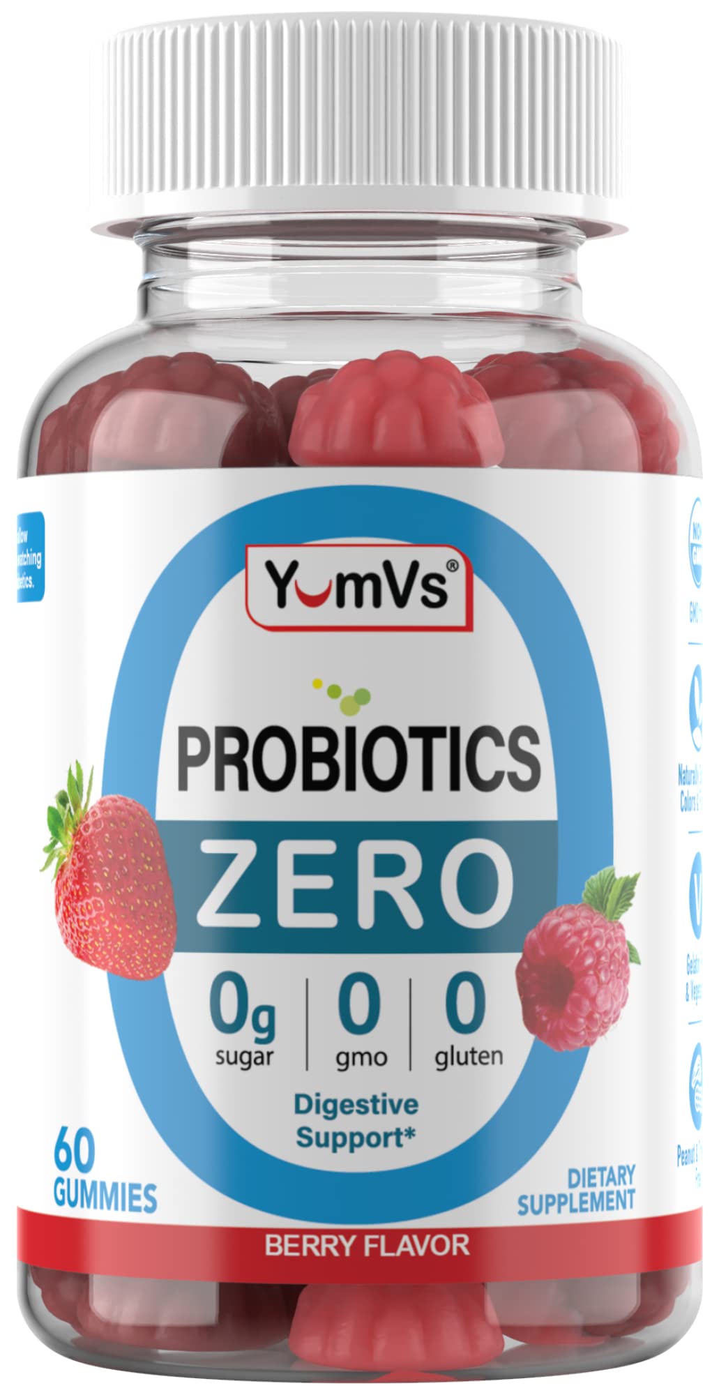 Détail des gummies probiotiques YUM-V'S avec texture lisse