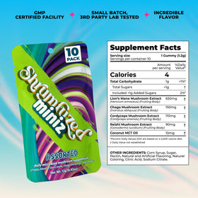 Détail des gummies Shrumfuzed montrant leur texture moelleuse